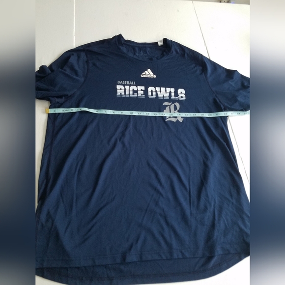 Adidas Men's Baseball sleeve Tshirt Navy Graphic Rice Owls Size XL Navy - Picture 3 of 6
